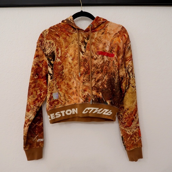 heron Preston orange camouflage cropped hoody - Picture 4 of 7